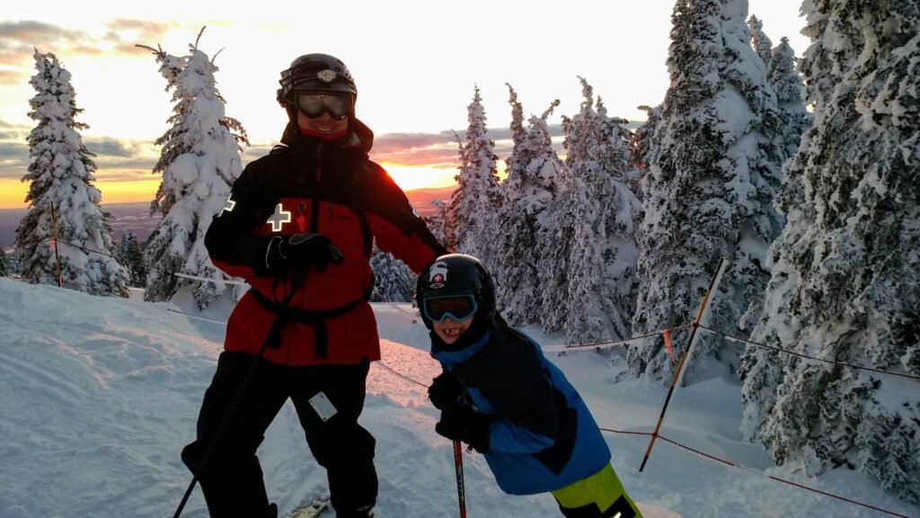 Father and son skiers at mount spokane.