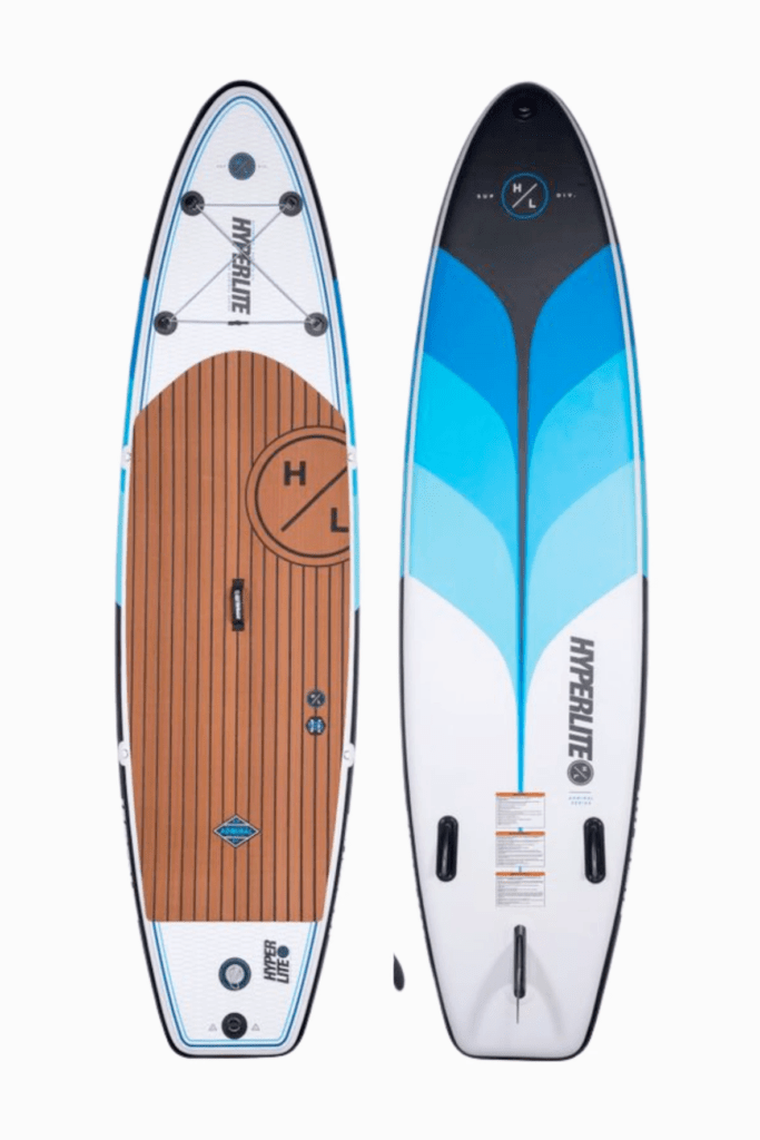 Two hyperlite brand stand-up paddleboards.