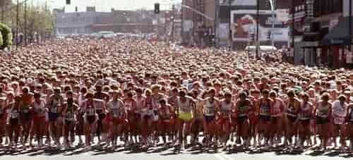 On the run--Bloomsday start 1990. Photo: Courtesy of Van Gundy