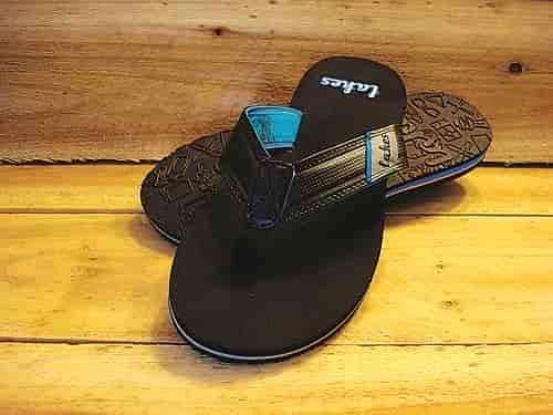 Embossed in the foot strap is one of the company's slogan's, "I'm at the Lake." Photo courtesy of Lakes Brand