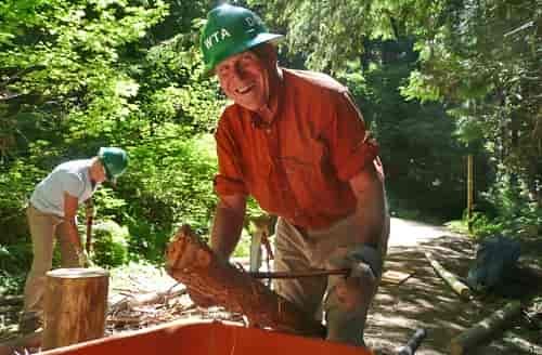 Even when you're hard at work, there's always time for a laugh on a work party. Photo: Jane Baker, Washington Trails Association