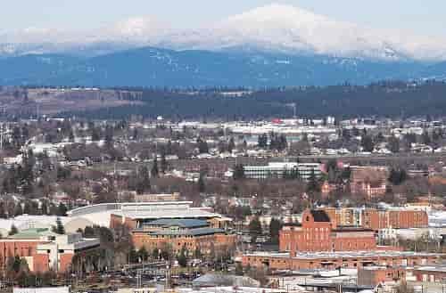 While downtown is bare, Mt. Spokane is covered. Photo courtesy of Keri Bascetta