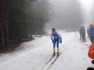 Andrew Potyk flying through the fog. Photo courtesy Spokane Nordic.