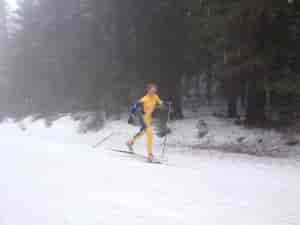Brett Ford skiing his way to Truckee. Photo courtesy of Spokane Nordic.