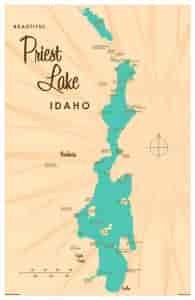 Priest Lake ID 11x17 LARGE