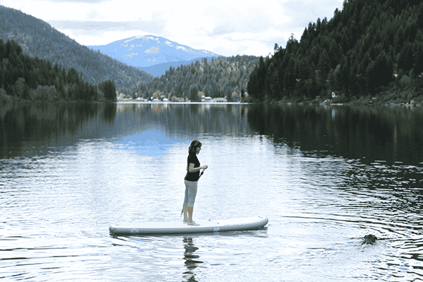 Photo of paddle boarder courtesy of SUP Rents.