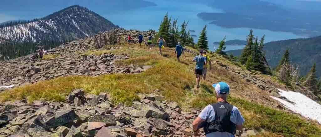 Photo of trail runners on top of Roundtop Mountain.