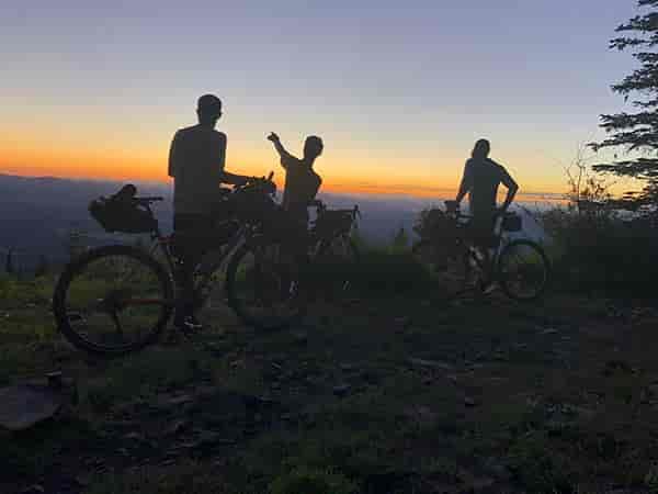 Photo of sunset on top of Chilco Mountain.