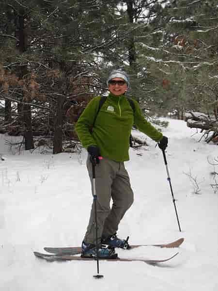 Portrait of Jeff Lambert on cross country skis.