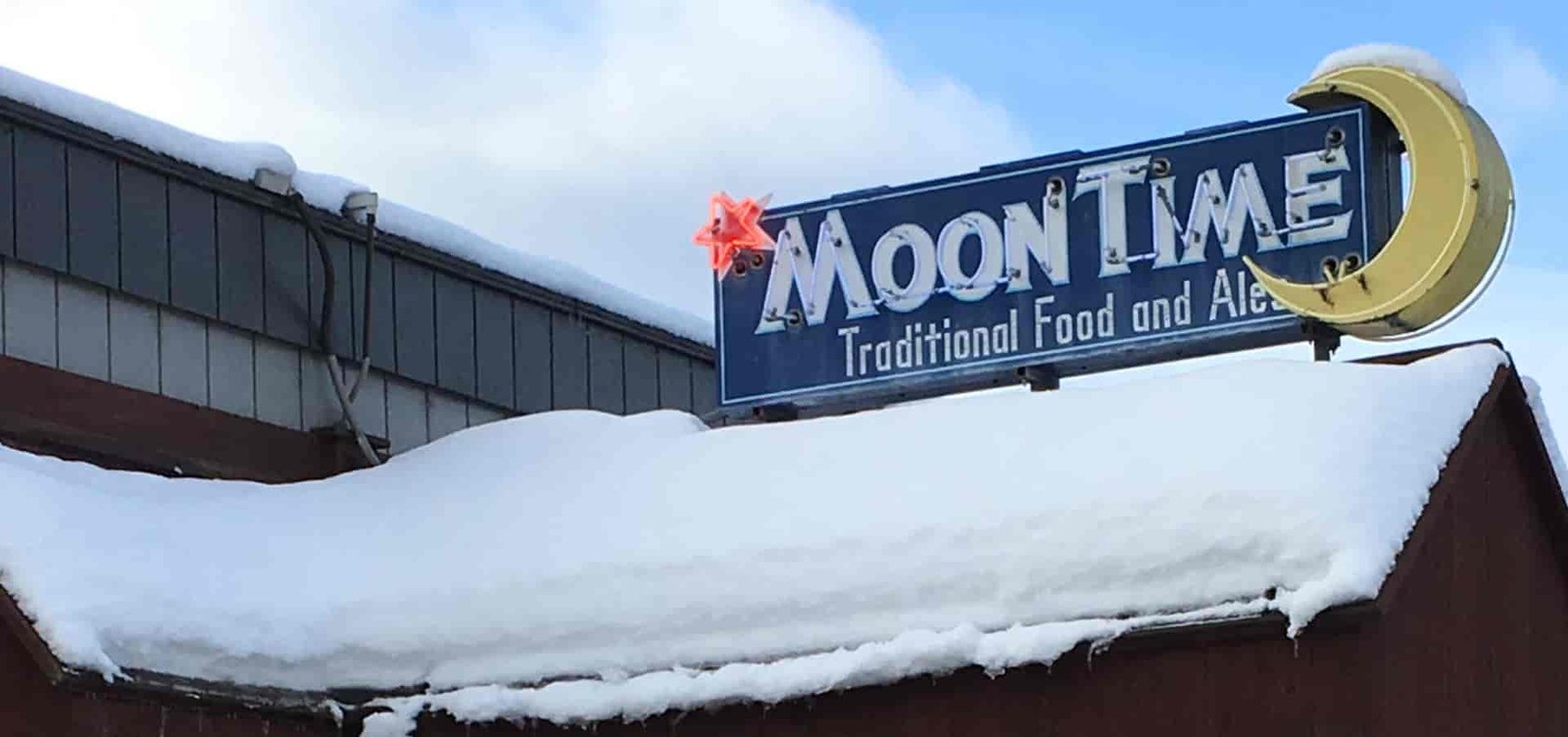 Moon Time neon sign.
