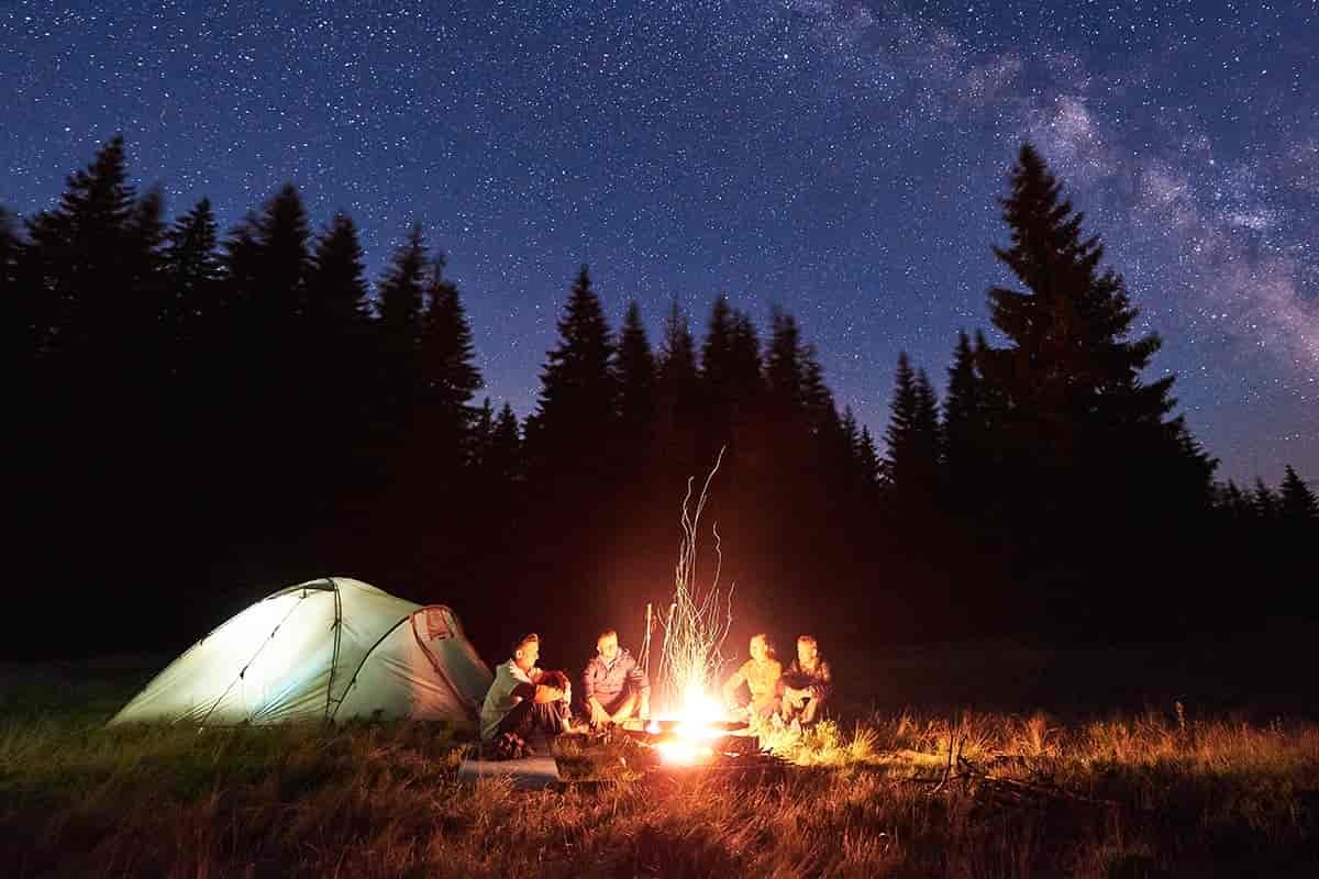 A group around a campfire.