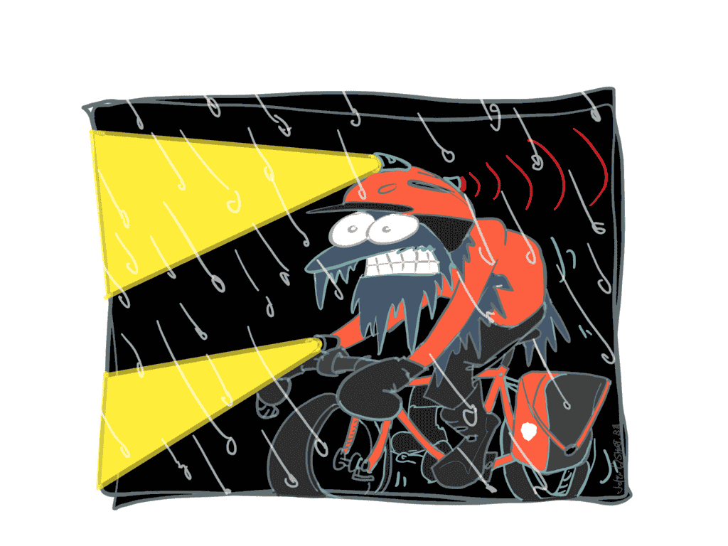 Icy Bike Commuting illustration by Justin Short.